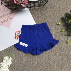 quần đùi cotton bèo gấu 3 hoa bé gái size 2-8